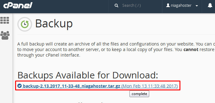Cara Download File Backup Website di cPanel 