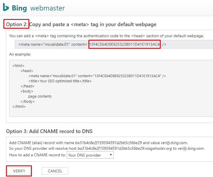 Cara Verifikasi WordPress di Bing Webmaster Tools 